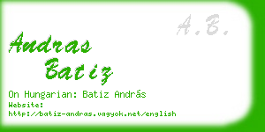 andras batiz business card